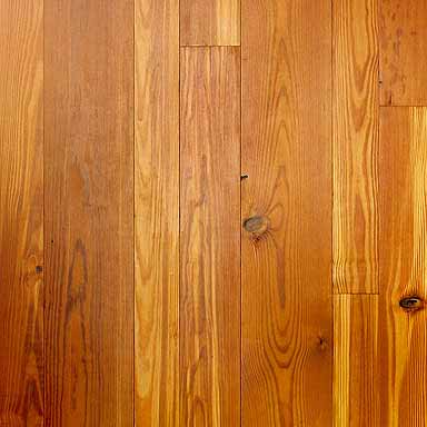 Also known as flat sawn this cut produces a wide cathedral pattern or arching grain. The end of the board shows somewhat horizontal lines.This is tongue &amp;amp; groove pine flooring.

This is our best seller. With at least 98% heart content, this beautiful floor becomes richer and darker with each year. Some boards may be clear, some may have small tight knots, and a few small nail holes may be present.